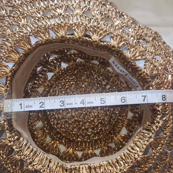 Eric Javits Brown/Gold Wide-Brimmed Woven Hat - Picture 13 of 16